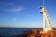 Baywatch white lookout tower in Mediterranean